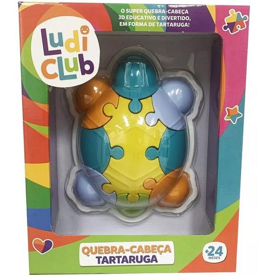 Imagem de QUEBRA-CABEÇA 3D Tartaruga Educativo Ludi CLUB Azul Usual 519