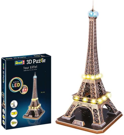 Imagem de Quebra Cabeça 3D Torre Eiffel Com Led 390Mm Revell 150