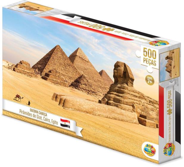 Imagem de Quebra cabeça 500 peças Pirâmides de Gizé Cairo Egito - GGB BRINQUEDOS