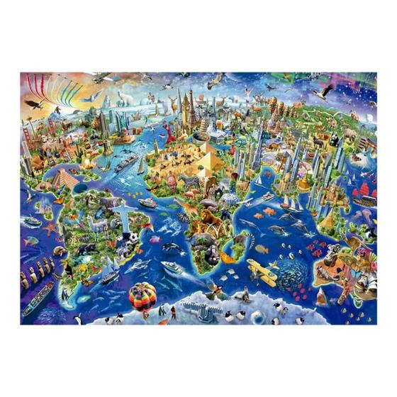 Quebra - Cabeça 5000 Peças - Mapa Múndi Turístico - Grow - Quebra ...