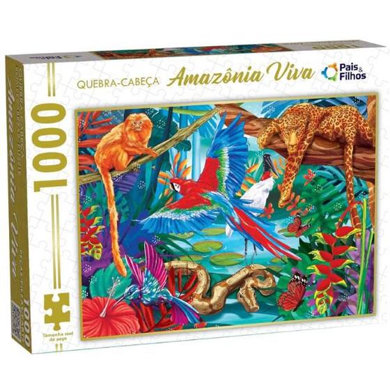 Imagem de Quebra Cabeça Amazônia Viva 1000 Peças Puzzle Premium