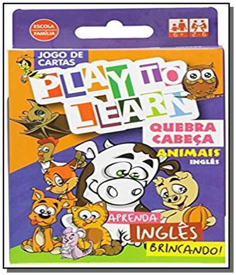 Imagem de Quebra cabeca: animais ingles - jogo de cartas - a - PLAY TO LEARN