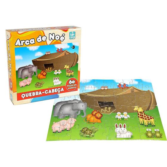 Imagem de Quebra Cabeça Arca de Noé - 60 peças - Nig Brinquedos