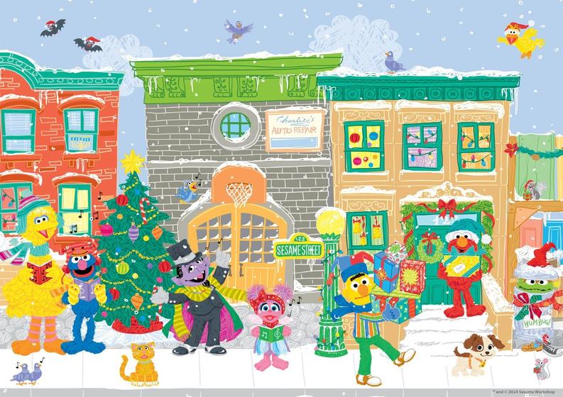 Imagem de Quebra-cabeça Buffalo Games Sesame Street Carolers 300 peças