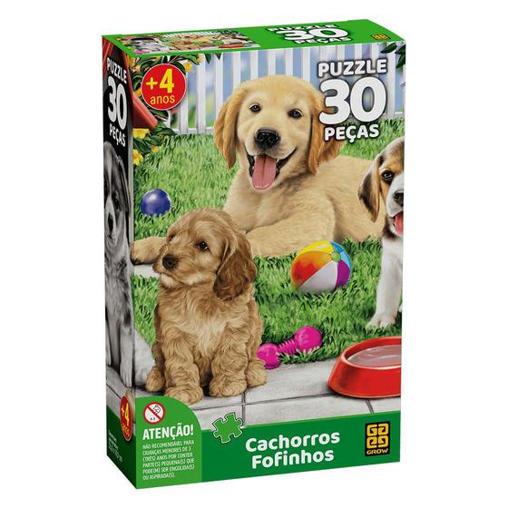 Quebra Cabeça Cachorros Fofinhos 30 Peças Grow - Quebra-Cabeça ...