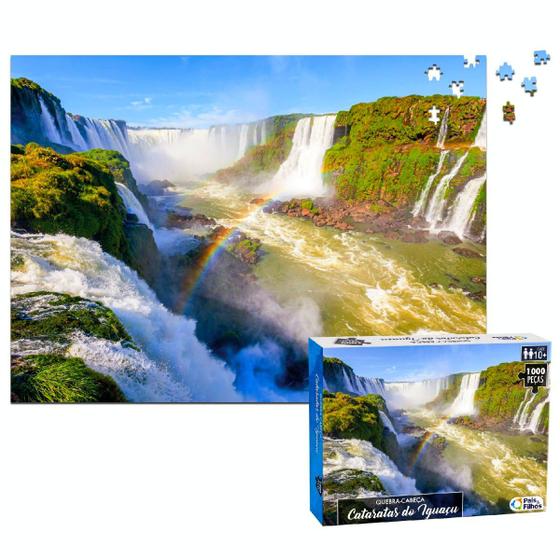 Imagem de Quebra-Cabeça Cataratas Do Iguaçu 1000 Peças Desafio Montar