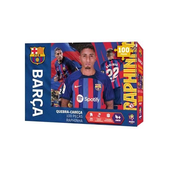 Imagem de Quebra-Cabeça Colecionável Raphinha Barça 100 Peças Mimo Toys - 2524