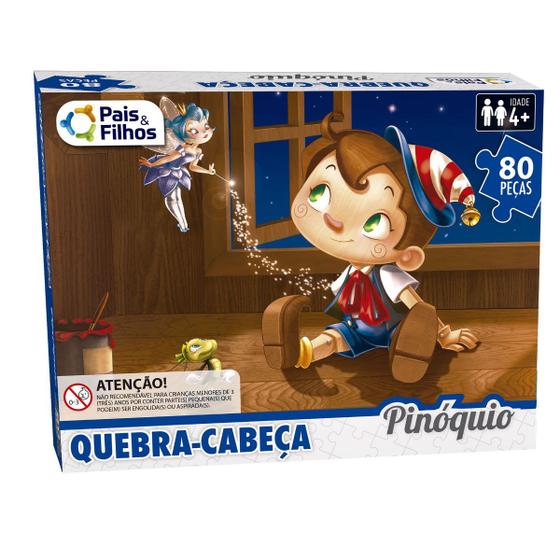 Imagem de Quebra Cabeça Com 80 Peças Temas Contos Princesas Pinoquio