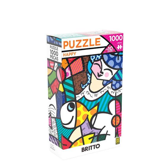 Imagem de Quebra Cabeça de 1000 Peças Romero Britto Happy - Grow