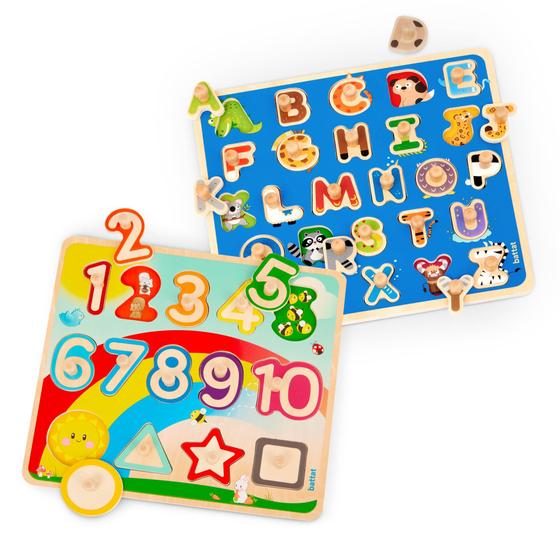 Imagem de Quebra-Cabeça de Alfabeto e Números de Madeira Battat - Puzzle n' Learn