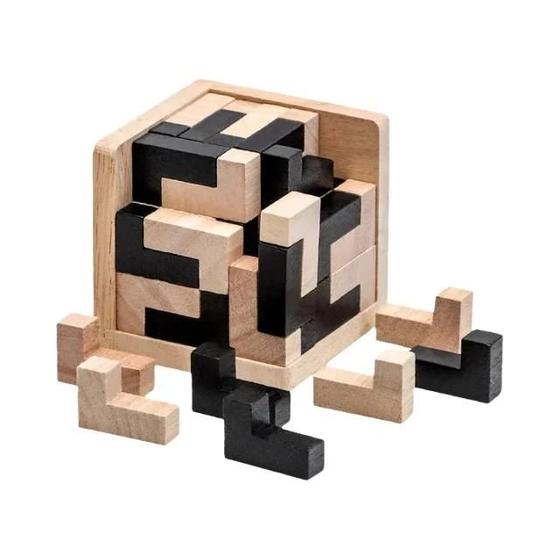 Imagem de Quebra-cabeça De Cubo De Madeira 3d Infantil Criativo Iq Mind Brain Game Brinquedo De Aprendizagem