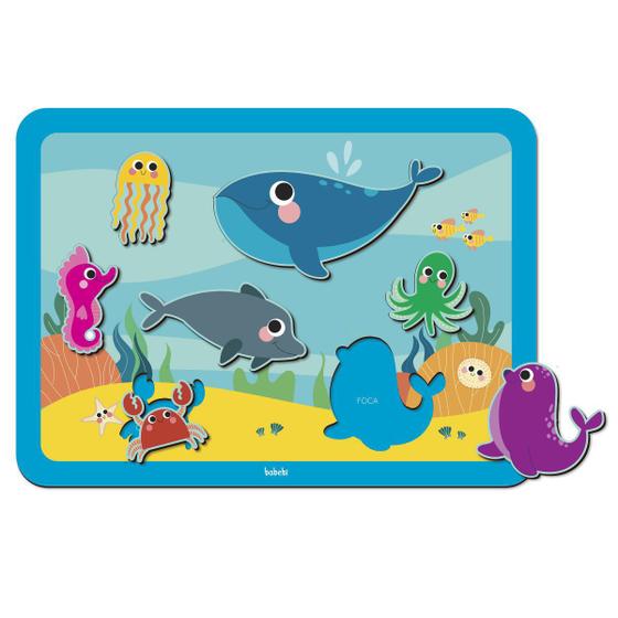 Imagem de Quebra-cabeça de encaixe Fundo do Mar Babebi 7028