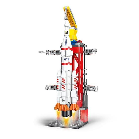Imagem de Quebra-Cabeça de Foguete Espacial - Blocos de Construção Compatíveis com Lego