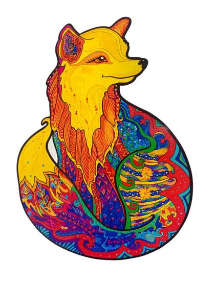 Imagem de Quebra-Cabeça de Madeira 3D Lobo Amarelo Grande 300 peças