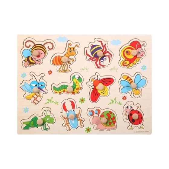 Imagem de Quebra-Cabeça de Madeira com Letras e Números (30cm) - Brinquedo Educativo para Bebês