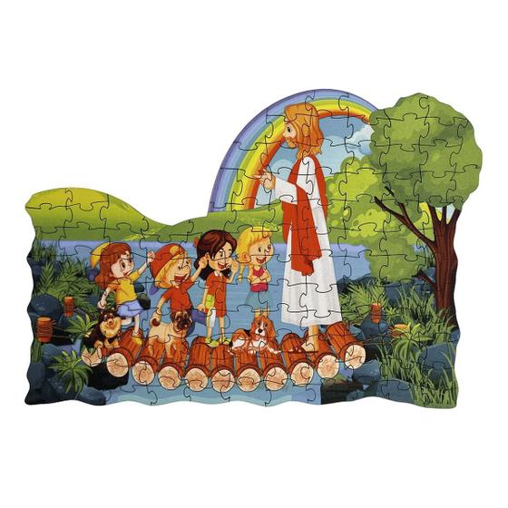 Imagem de Quebra Cabeça - Decorativo - Jesus e as Crianças