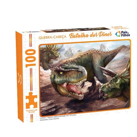 Imagem de Quebra Cabeça Dinossauro Com 100 Peças Brinquedo Infantil