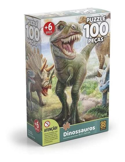 Imagem de Quebra-cabeça Dinossauros 100 Peças Grow