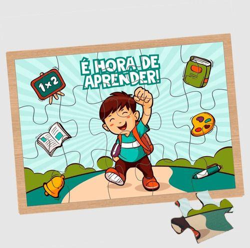 Imagem de Quebra-cabeça É Hora De Aprender Com 15 Peças Em Mdf