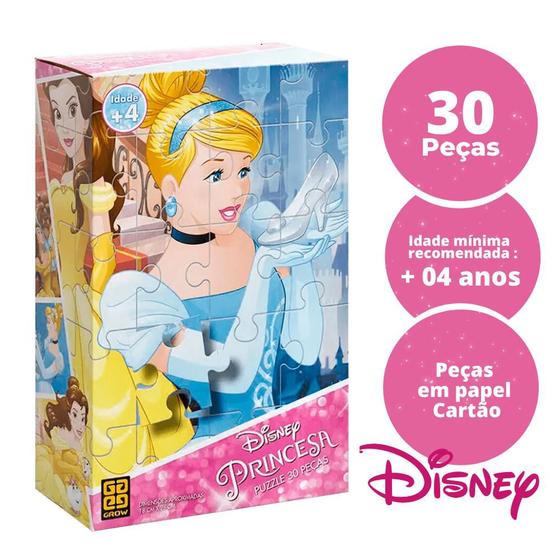 Imagem de Quebra Cabeça Educativo Disney Princesa Cinderela 30 Peças