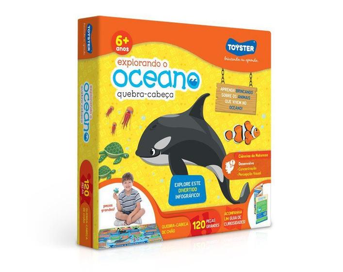 Imagem de quebra-cabeça educativo - Explorando o Oceano - 120 peças