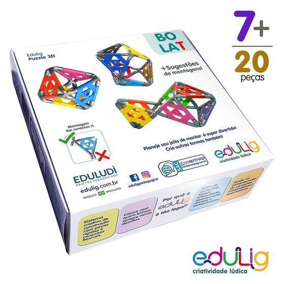 Imagem de Quebra-cabeça Edulig Puzzle 3D Bola T - 20 peças e conexões