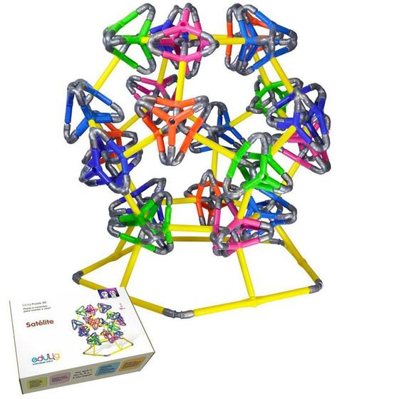 Imagem de Quebra-cabeça Edulig Puzzle 3D Satélite - 225 peças e conexões - 33M37KD4Z - Edulig
