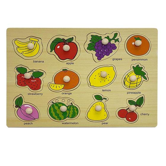 Imagem de Quebra-Cabeça Encaixe Divertido Com Pinos Frutas