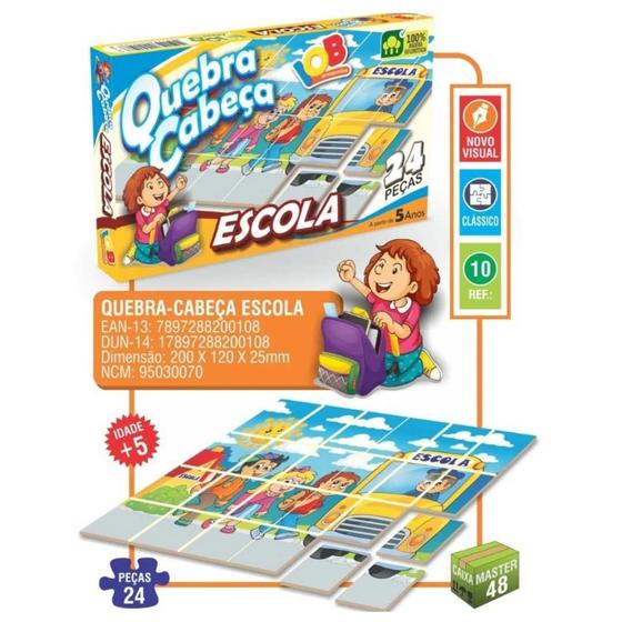 Imagem de Quebra-Cabeça Escola com 24 Peças