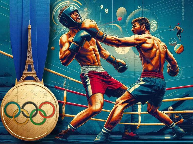 Imagem de Quebra-Cabeça Exclusivo Esportes Olimpicos Boxe 300 Peças Em