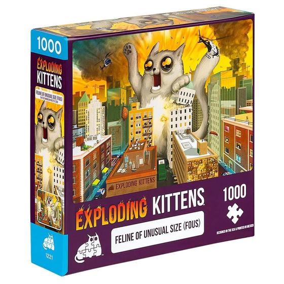 Imagem de Quebra-cabeça Exploding Kittens Feline de tamanho incomum 1000 peças