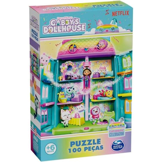 Imagem de Quebra Cabeça Gabby's Dollhouse Brilhante 100 Peças Grow