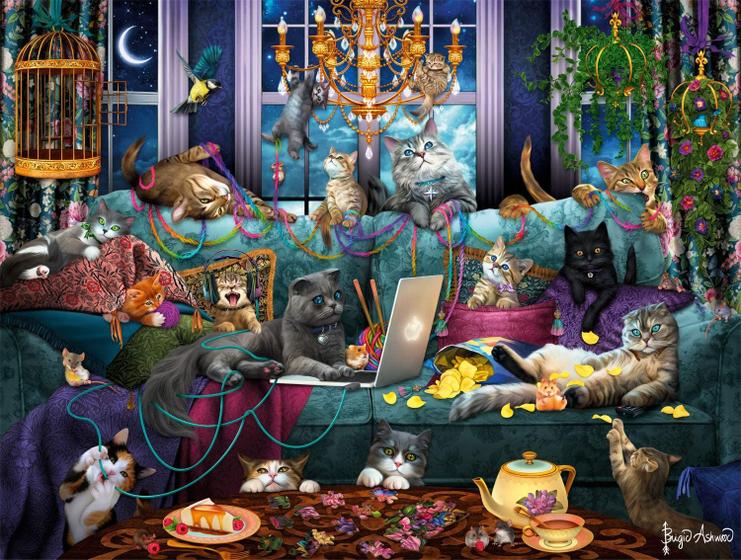 Imagem de Quebra-cabeça Gatos de Quarentena - 750 peças