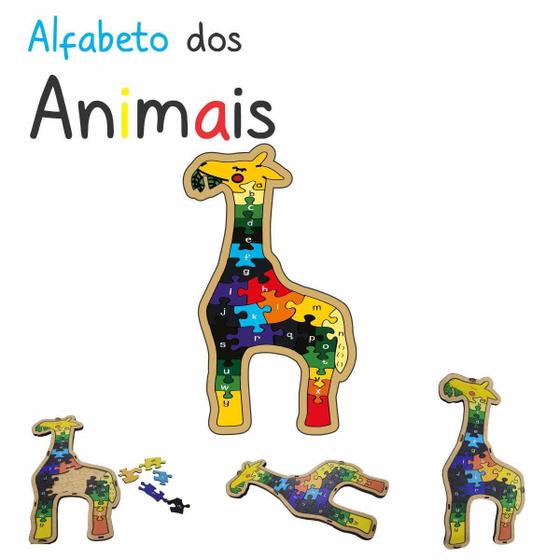 Imagem de Quebra-Cabeça Girafa Alfabeto - Aprendizado e Diversão