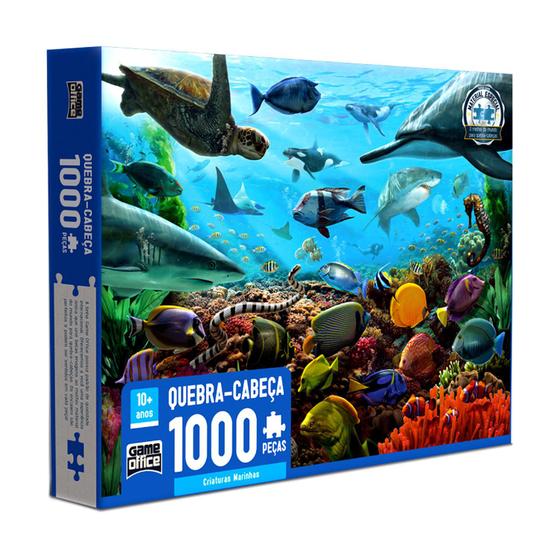Quebra-cabeca Grande Fundo Do Mar Animais Marinhos 1000 Pecas Toyster ...