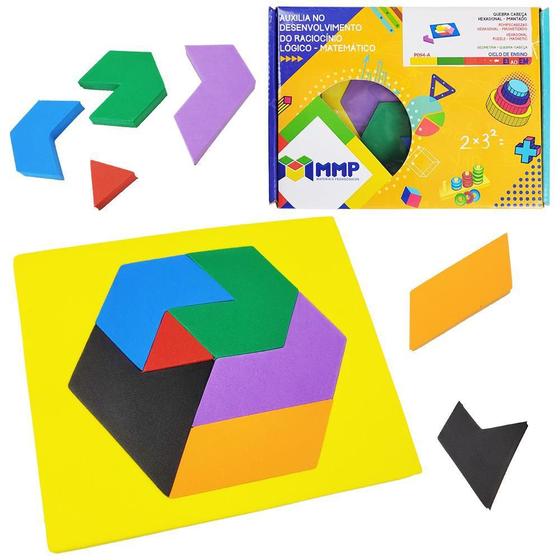 Imagem de Quebra Cabeça Hexagonal Imantado Professor Material Didático