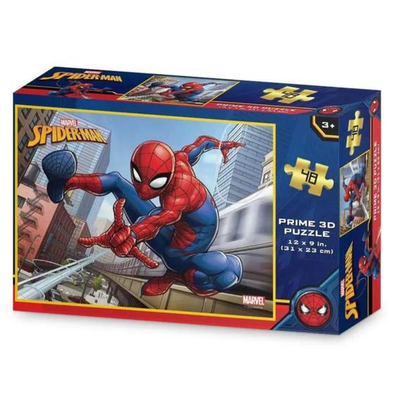 Imagem de Quebra Cabeça Homem Aranha 3d 48 Peças - Multikids