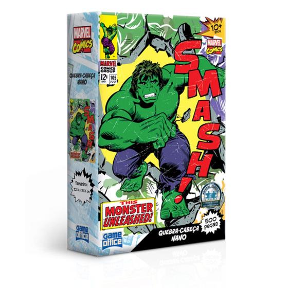 Imagem de Quebra-Cabeça Hulk 500 peças - Marvel Comics - Toyster 2827