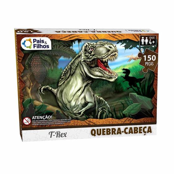 Imagem de Quebra-Cabeça Infantil - 150 Peças - T-Rex - Pais e Filhos