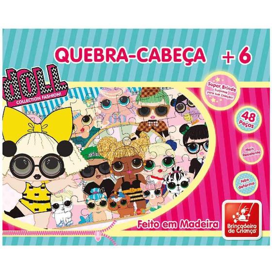 Imagem de Quebra Cabeça Infantil Em Madeira Doll 48 Peças