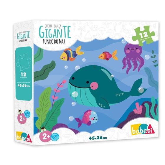 Imagem de Quebra Cabeça Infantil Gigante Fundo do Mar - Babebi 6027