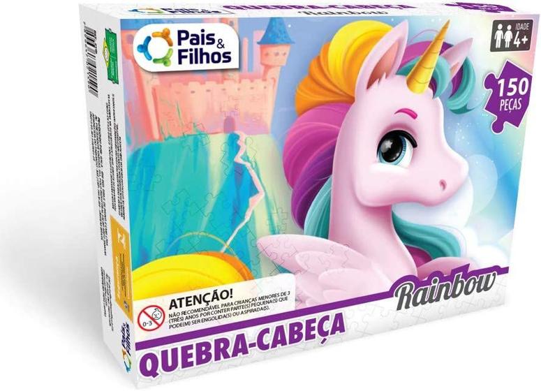 Imagem de Quebra Cabeça Infantil Menina Unicornio 150 Peças Pais e Filhos