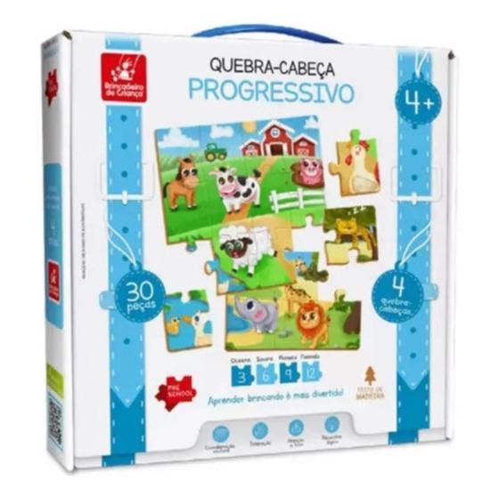 Imagem de Quebra Cabeça Infantil Progressivo Educativo 3 Anos