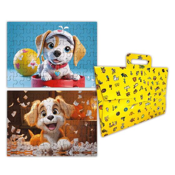 Imagem de Quebra Cabeça Kit Com 2 Modelos Cachorros - Vol 8