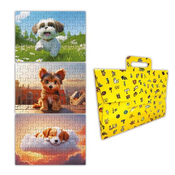 Imagem de Quebra Cabeça Kit Com 3 Modelos Cachorros - Vol 6