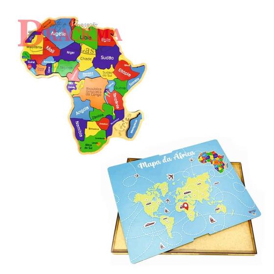Imagem de Quebra-Cabeça Mapa da África Educativo Países e Capitais