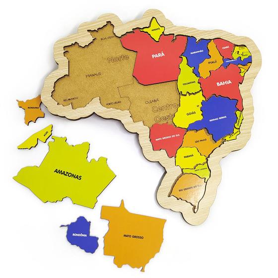 Quebra-Cabeça Mapa do Brasil Educativo com Regiões Estados e Capitais ...