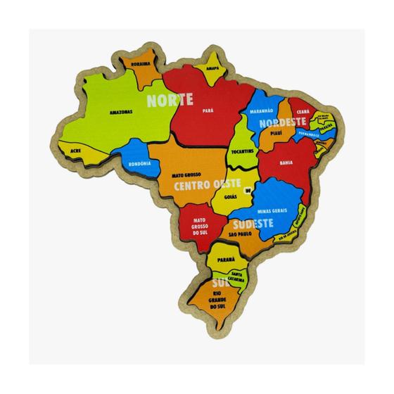Quebra Cabeça Mapa Do Brasil Em Regiões P Pedagógico 5 Peças Menor preço em Quebra Cabeça Mapa Do Brasil Em Regiões P Pedagógico 5 Peças