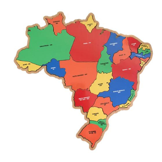 Imagem de Quebra Cabeca Mapa do Brasil G em MDF 2,5mm