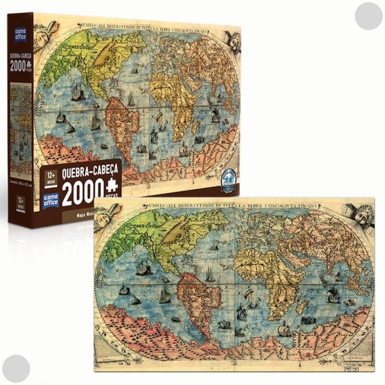 Imagem de Quebra Cabeça Mapa Mundi 2000 Peças 003235 - Toyster